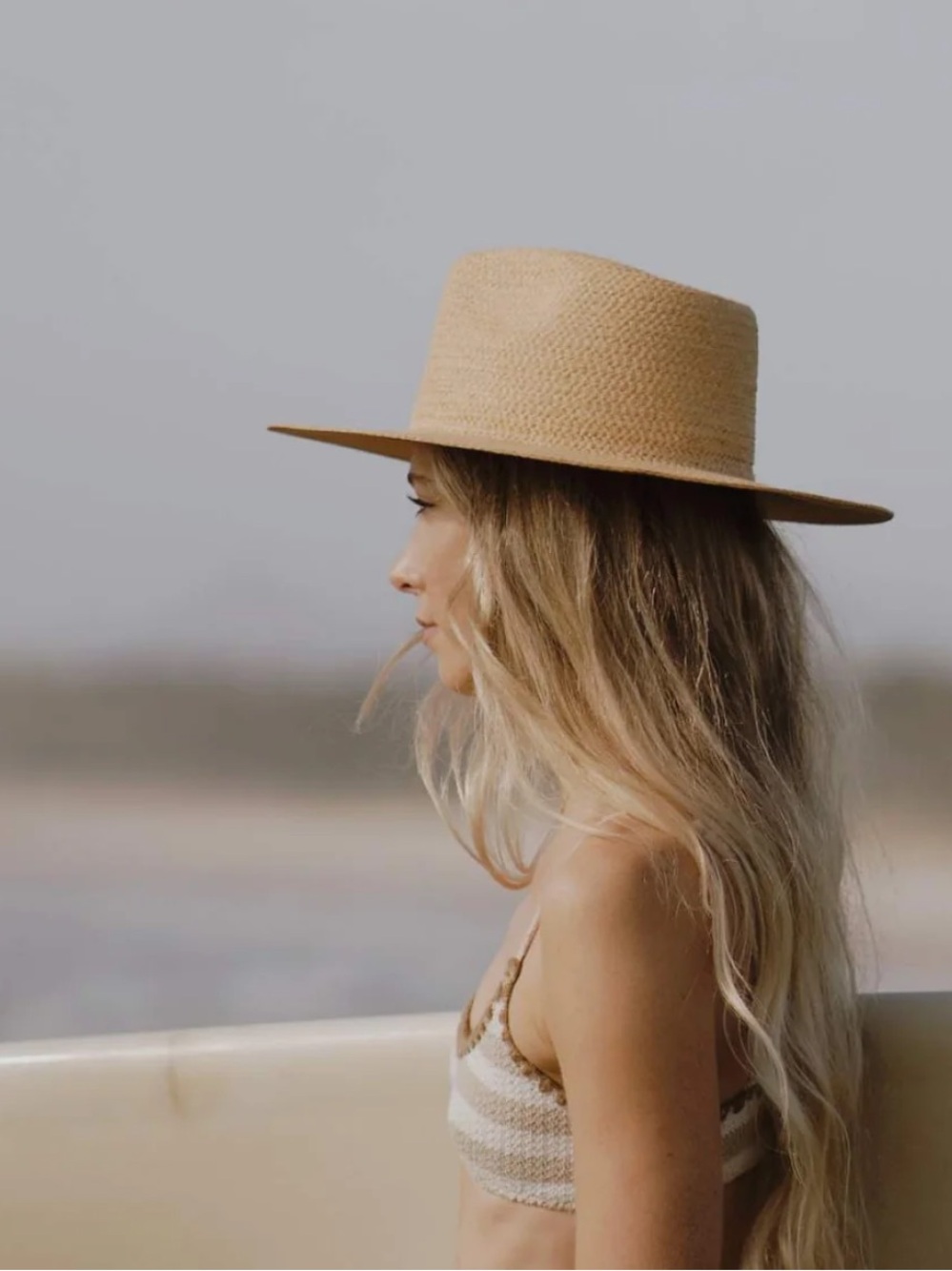Will & Bear Sawyer Sand Wide Brim Straw Hat Sz Medium